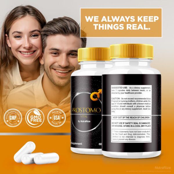 Envase de cápsulas Prostomo suplemento de salud prostática