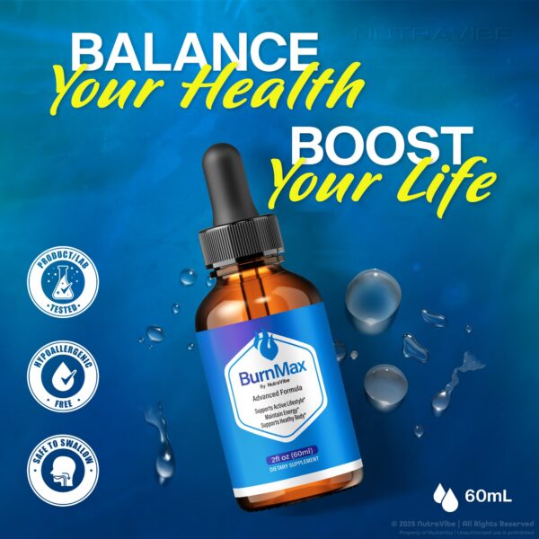 Detalle de la etiqueta BurnMax Drops