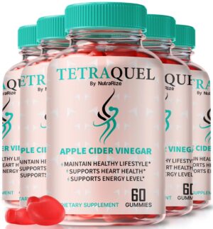 Paquete de 5 gomitas Tetraquel ACV naturales para dieta keto