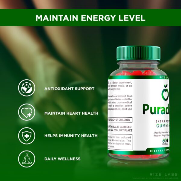 Presentación gomitas Puradrop Keto con beneficios naturales