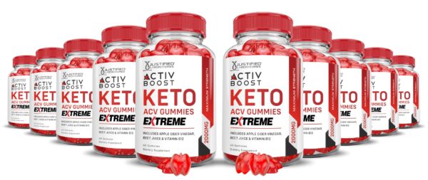 Activboost Keto ACV Gummies Extreme 2000mg paquete 10 gomitas veganas