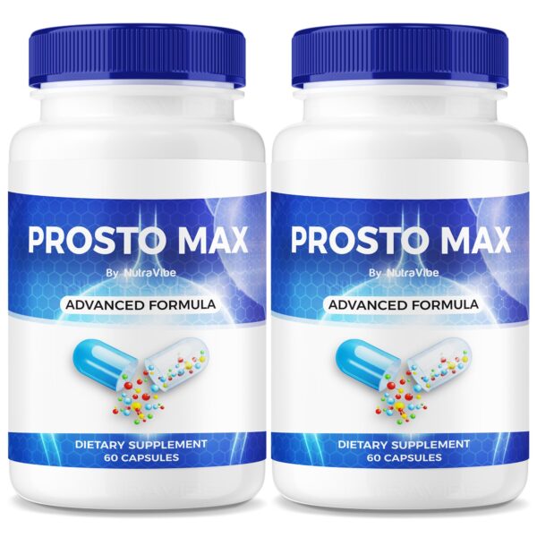 Frente del envase NutraVibe Prosto Max cápsulas