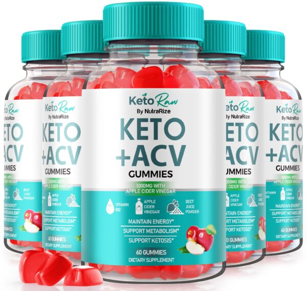 Paquete de gomitas Keto Raw ACV suplemento natural 60 unidades