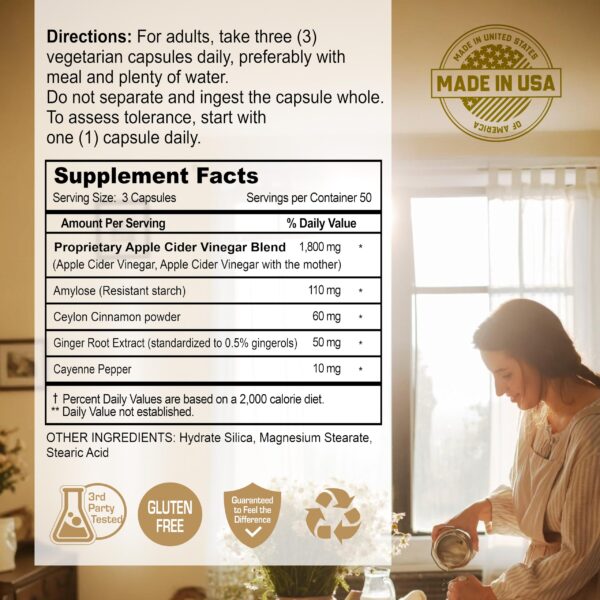 Etiqueta Nanowell suplemento vinagre manzana y especias