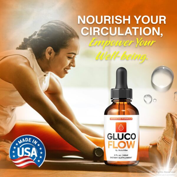 Paquete gotas Gluco Flow 5 frascos fórmulal líquida de plantas