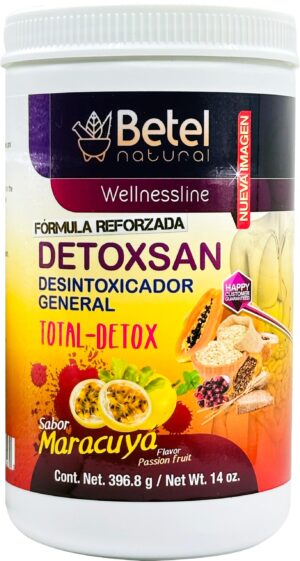Betel Natural Detoxsan polvo detox total maracuyá 14 onzas