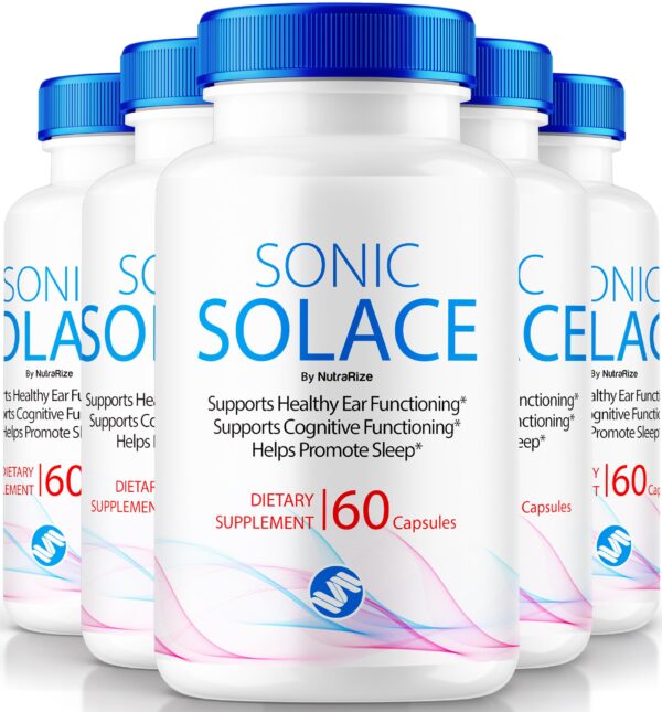 Paquete de 5 Sonic Solace 300 cápsulas para salud auditiva