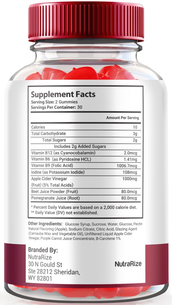 Gomitas cetogénicas NutraRize con vinagre sidra manzana