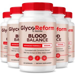 Paquete de 5 botellas de Glyco Reform cápsulas para circulación y energía