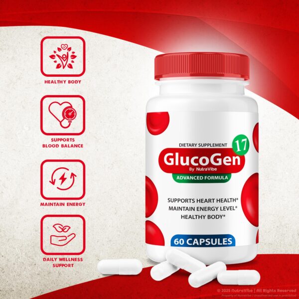 Paquete NutraVibe GlucoGen17 suplemento diario