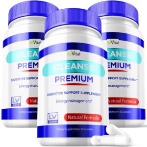 Producto Bevital Cleanse Premium frasco con cápsulas para salud intestinal