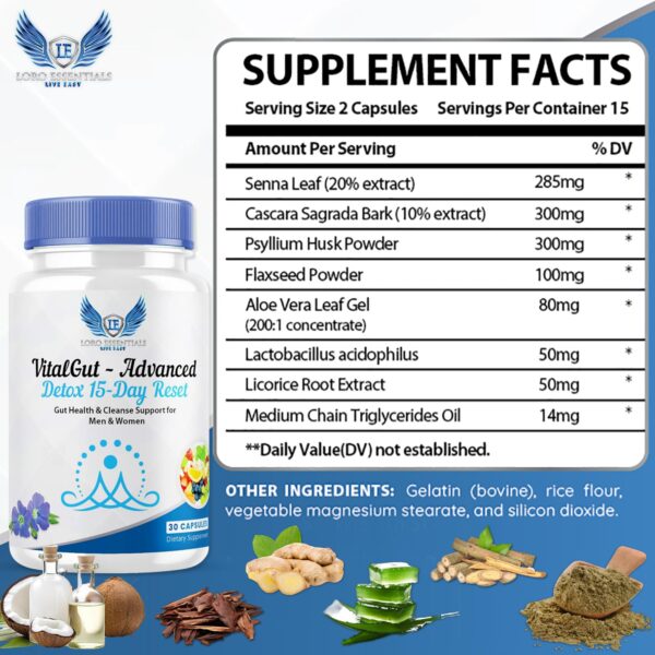 Producto VitalGut limpieza natural intestinos Loro Essentials