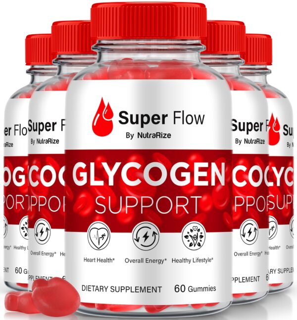 Super Flow Glycogen gomitas para apoyo glucógeno paquete 5
