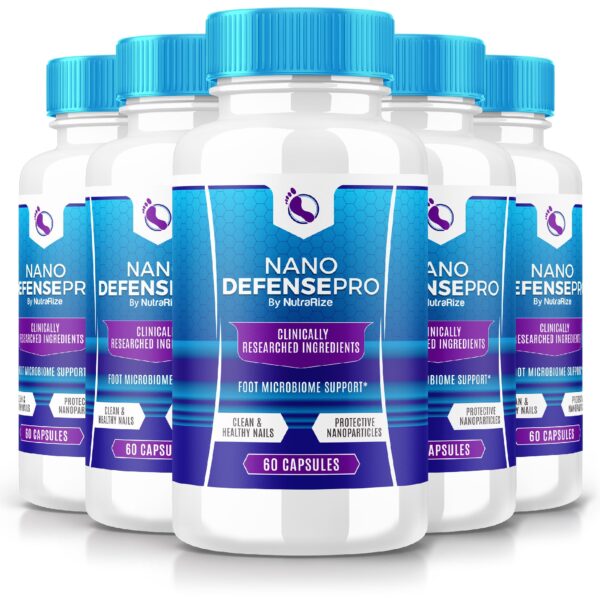 Nano Defense Pro suplemento para uñas 300 cápsulas 5 paquetes