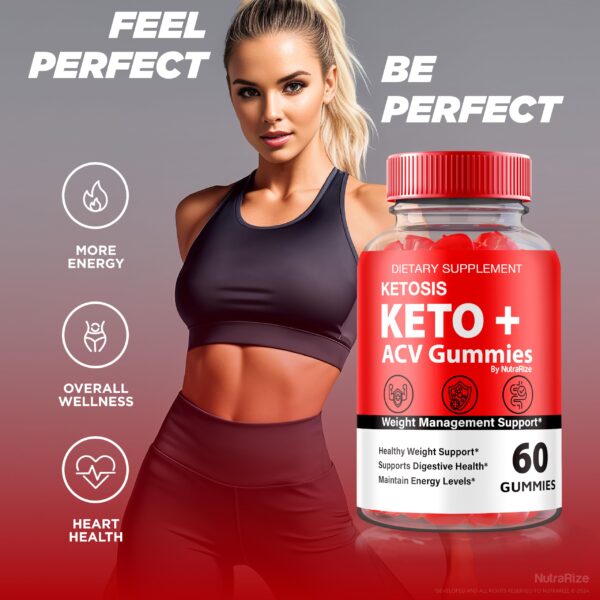 Presentación frontal Gomitas Ketosis Keto + ACV paquete 60 unidades