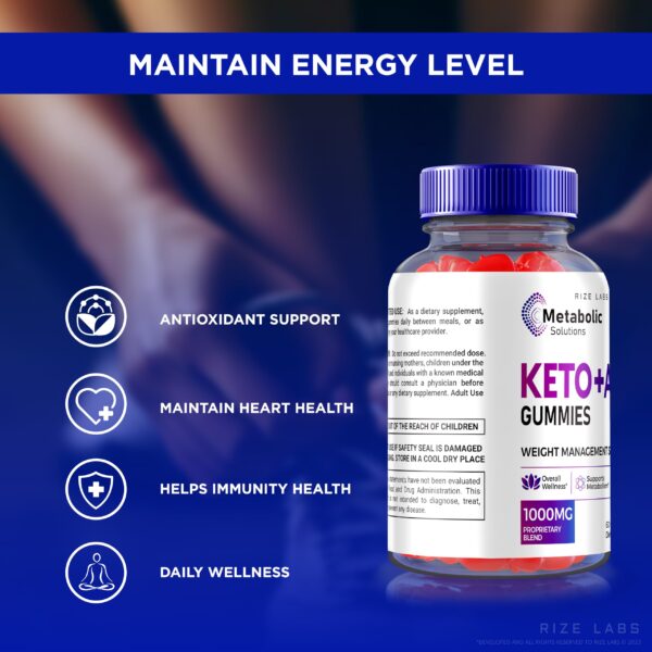 Close up gomitas Metabolic Solutions Keto ACV para cetosis