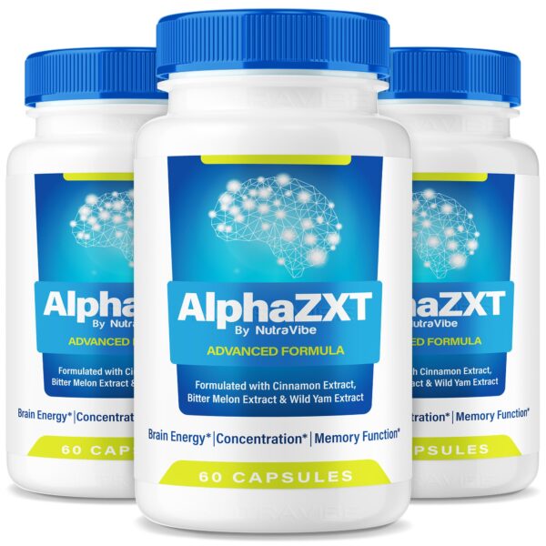 Paquete de 3 cápsulas Alpha ZXT para memoria y enfoque