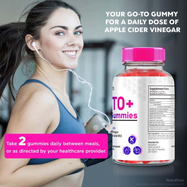 Detalle gomitas quemadoras Elite Burn Keto ACV 60