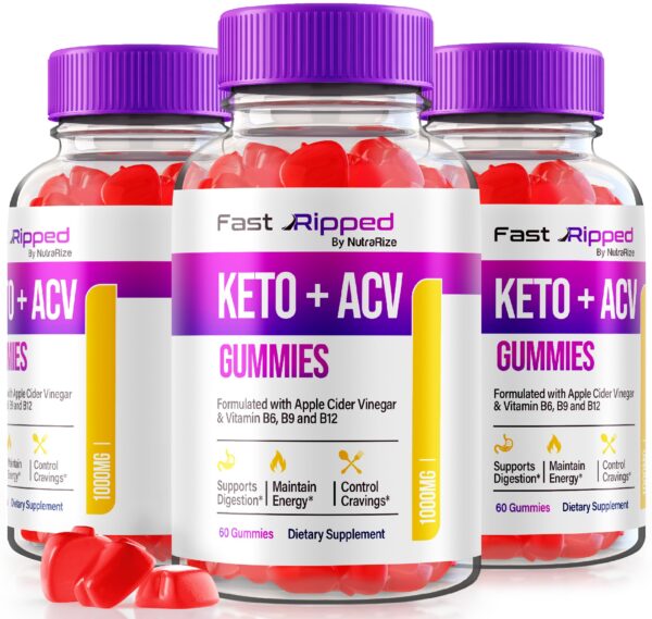 Paquete Tres NutraRize Fast Ripped Keto ACV Gomitas