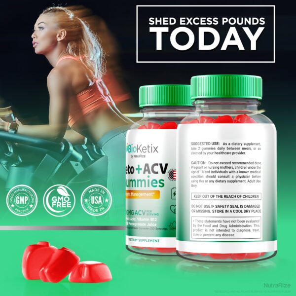 presentación gomitas bioketix keto acv 60 unidades