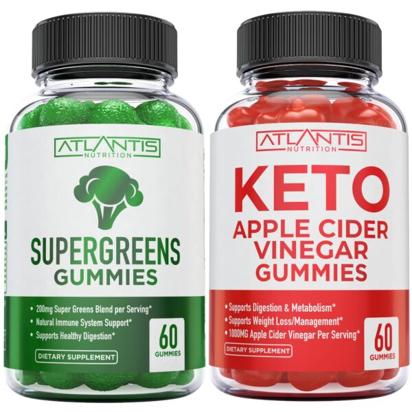 Frasco gomitas supergreens suplemento diario salud