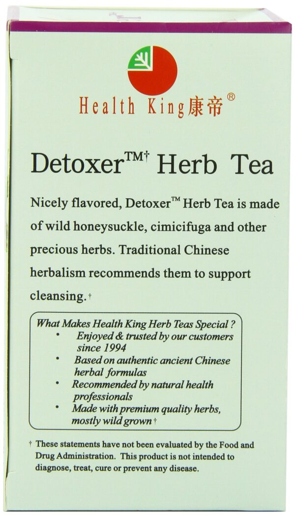 Empaque individual de bolsitas de té Health King Detoxer