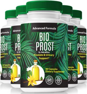 Frasco cápsulas Bio Prost NutraRize salud prostática pack 5