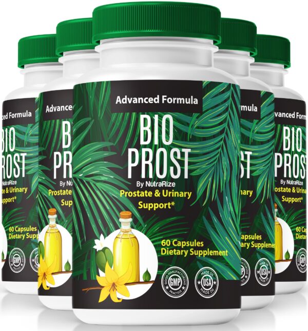Version 1.0.0 Frasco cápsulas Bio Prost NutraRize salud prostática pack 5