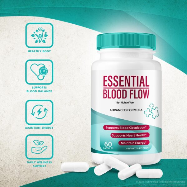Ingredientes naturales en cápsulas Essential Blood Flow