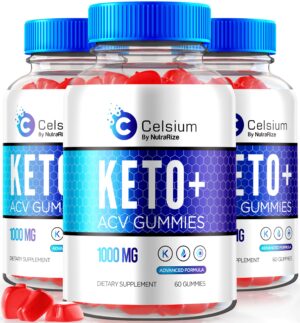 Paquete de 3 gomitas Celsium Keto ACV 1000MG suplemento natural