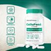 Cápsulas saludables NutraVibe CelluFend en frasco