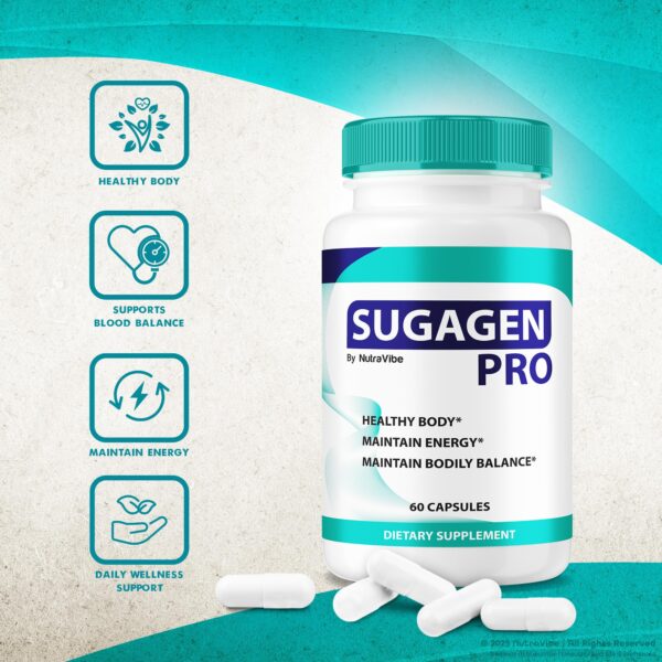Cápsulas SugaGen Pro promoviendo flujo y función naturales