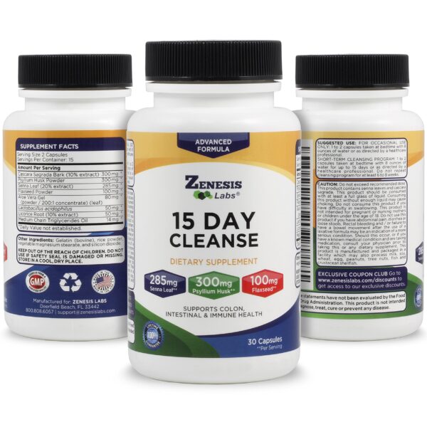 Zenesis Labs detox vista superior envase