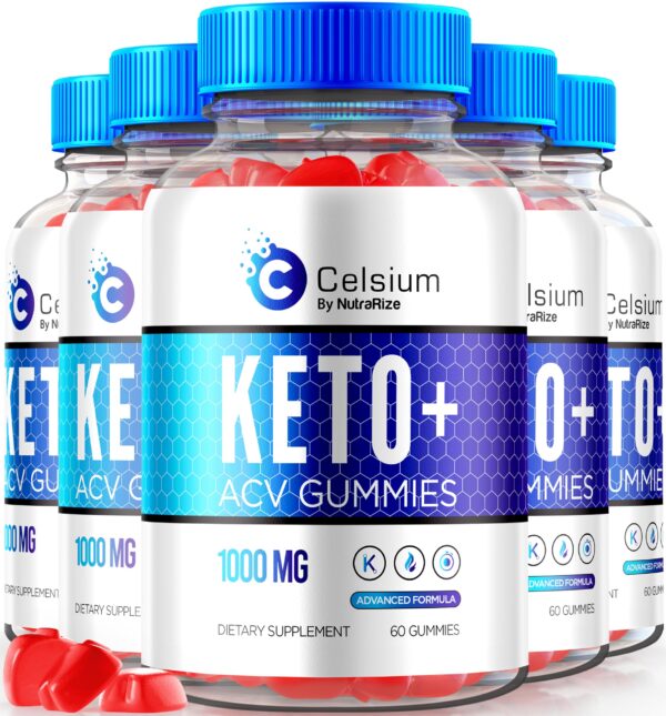 Paquete de 5 Celsium Keto ACV Gummies naturales keto
