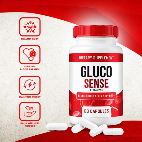 Paquete de 5 cajas de cápsulas GlucoSense para salud y bienestar