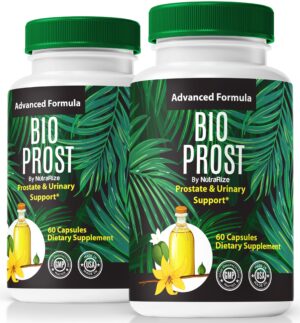 Frascos cápsulas Bio Prost NutraRize para próstata salud