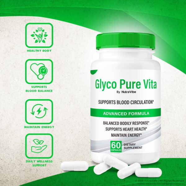 Vista lateral frasco Glyco Pure Vita NutraVibe