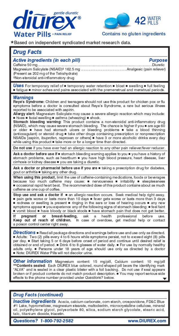 Cajas de Diurex pastillas diuréticas para aliviar hinchazón y calambres