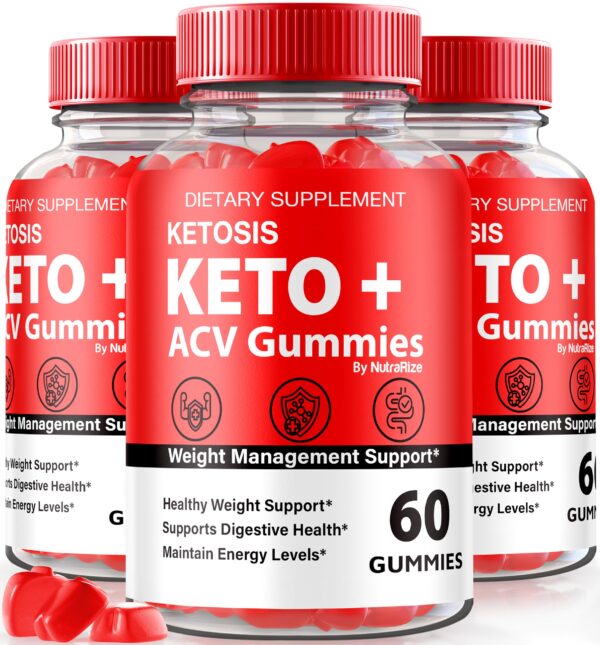 Gomitas Ketosis Keto + ACV NutraRize paquete de 3