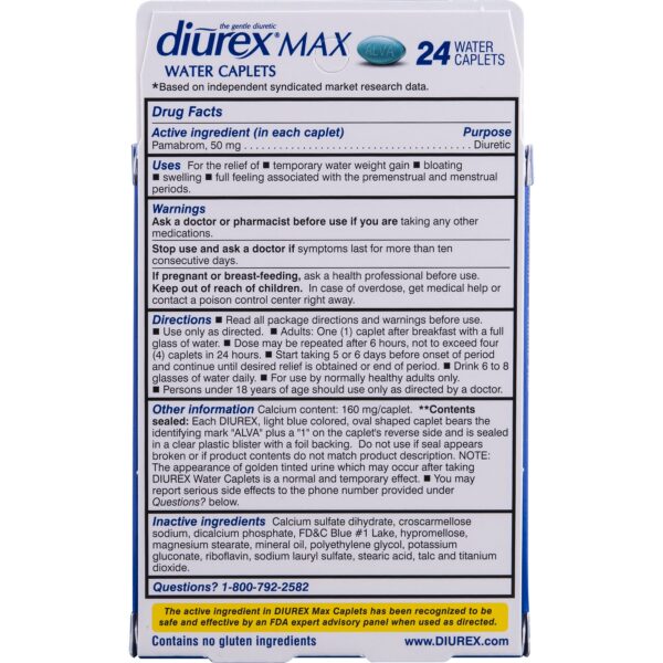 Paquete Diurex Max relieve hinchazón y retención de agua