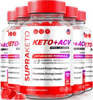 Paquete de 5 Supra Keto ACV gomitas para pérdida peso avanzada