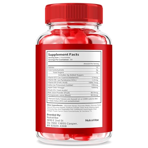 Gomitas NutraVibe TrimNova Keto ACV en forma y color