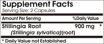 Envase de PureControl suplementos con raíz de Stillingia 900 mg