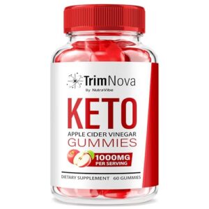 Version 1.0.0 Frasco de gomitas NutraVibe TrimNova Keto ACV para salud y equilibrio