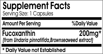 Cápsulas Fucoxantina 200mg para apoyo natural de peso saludable