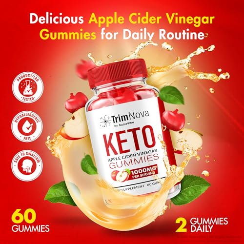 Paquete de NutraVibe TrimNova Keto ACV gomitas para equilibrio corporal