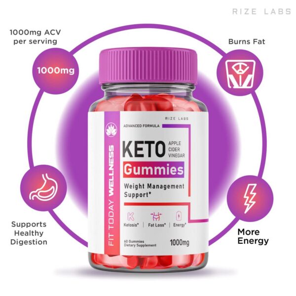 Suplemento Fit Today Keto con vinagre de sidra manzana rize labs
