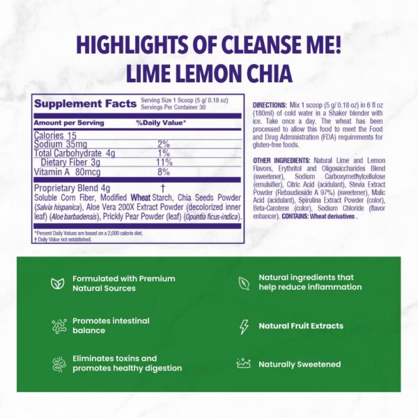 Bebida detox VIVRI CleanseMe con prebióticos y fibra de nopal