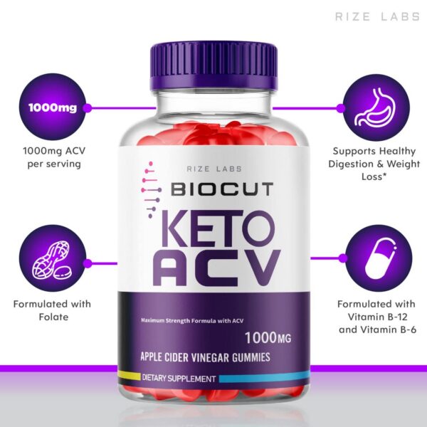 Paquete gomitas Biocut Keto ACV 60 unidades rize labs