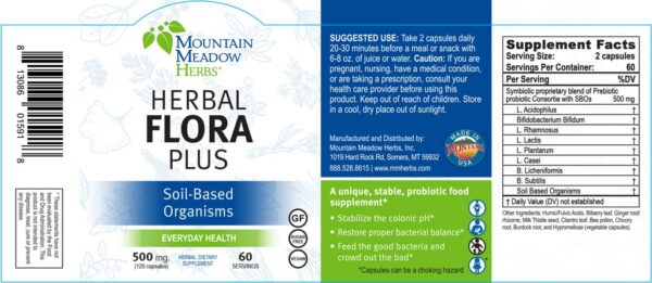 Probióticos Herbal Flora para microbioma equilibrado